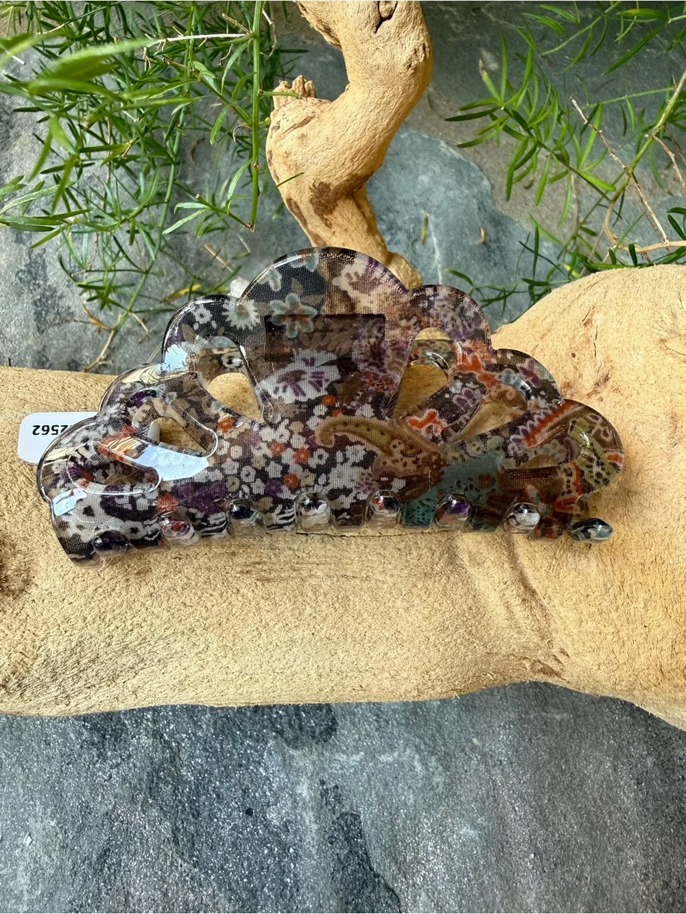 New🌟Anthropologie-Floral Pink Resin Hair Claw Clip